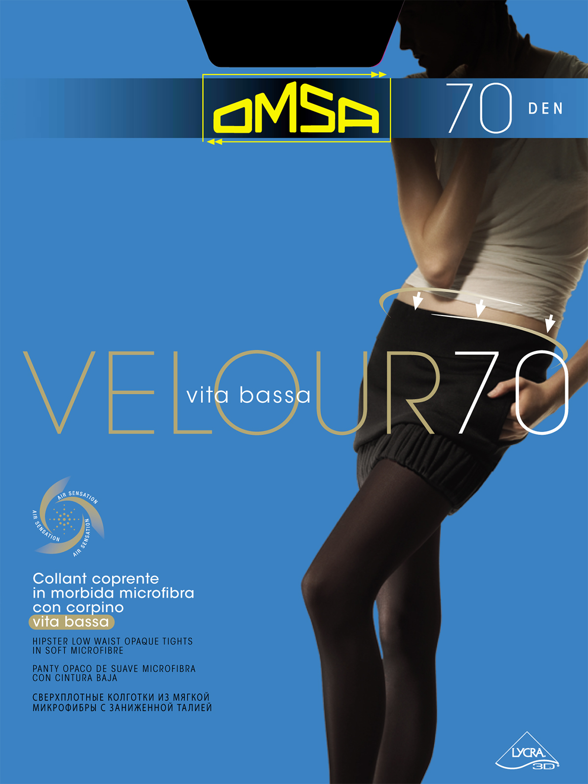 Колготки Omsa VELOUR 70 VITA BASSA 